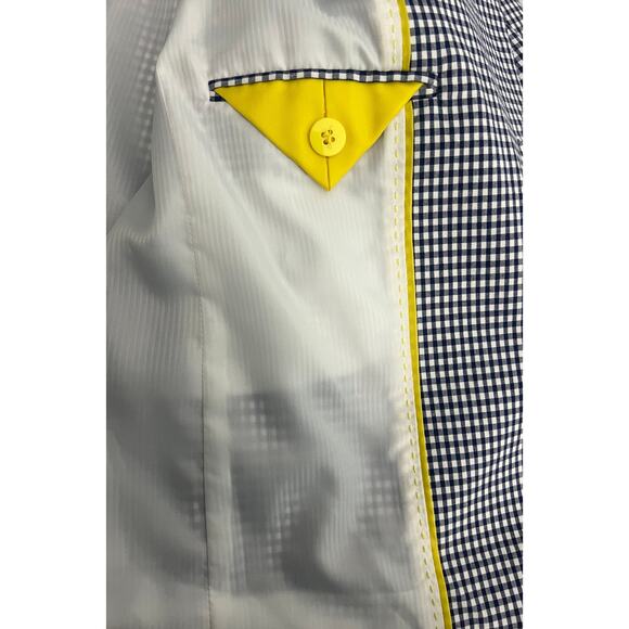 Talbots Blue & White Gingham Check Three Button Blazer Jacket Size 8 - Picture 8 of 10